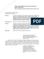 A Instituição Entre a Fenomenologia e Psicanálise - Afeto, Teoria e Historicidade