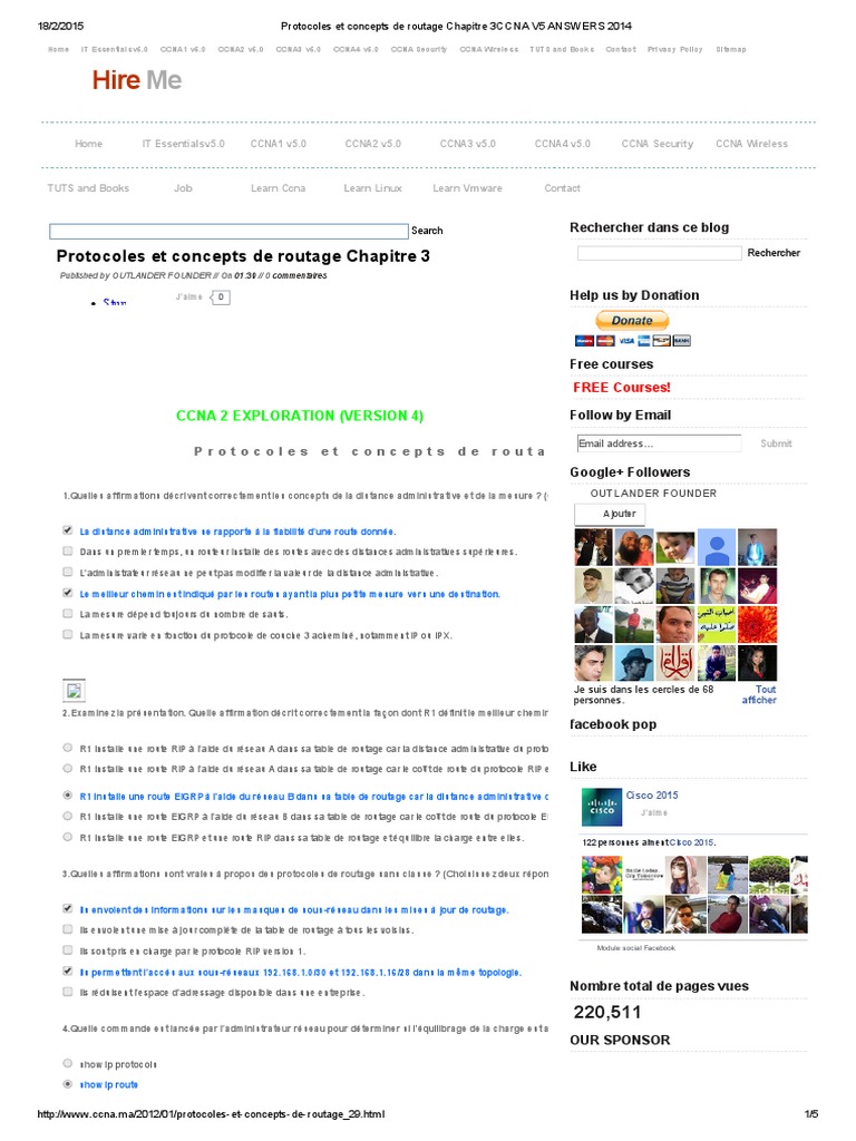 Protocoles de routage CCNA V5 | PDF | Routage | Adresse IP