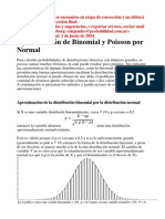 Aproximacion de Binomial y Poisson Por Normal