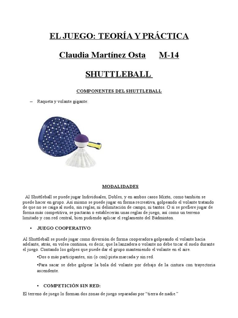 Shuttleball El Juego | PDF | Deportes | Ocio