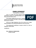 Certificate of Employment