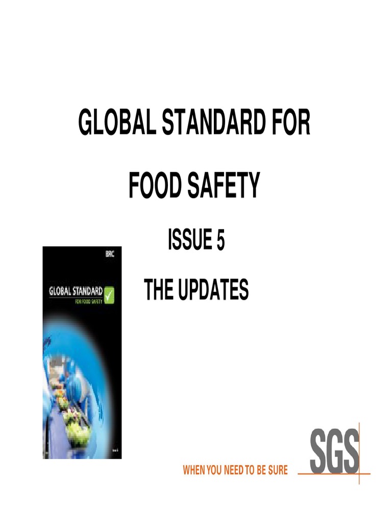 SSC Update To BRC Global Standard Food Safety PDF Food Safety