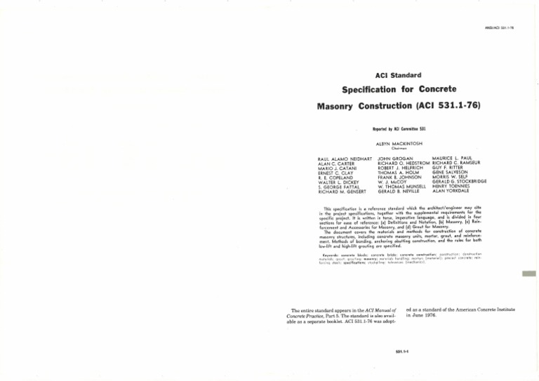 Aci 531 PDF | PDF