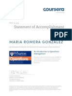 Statement of Accomplishment: Maria Romera Gonzalez