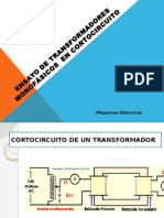 Ensayo de Transformadores Monofásicos en Cortocircuito