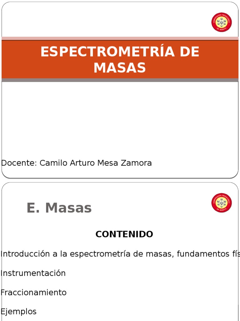 Espectrometria de Masas | PDF | Espectrometría de masas | Ionización