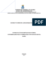 Contratação de Serviços Bancários: Contribuições para o Poder Executivo Do Estado Da Bahia