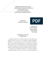 Mediciones eléctricas en sistema trifásico usando método Aron