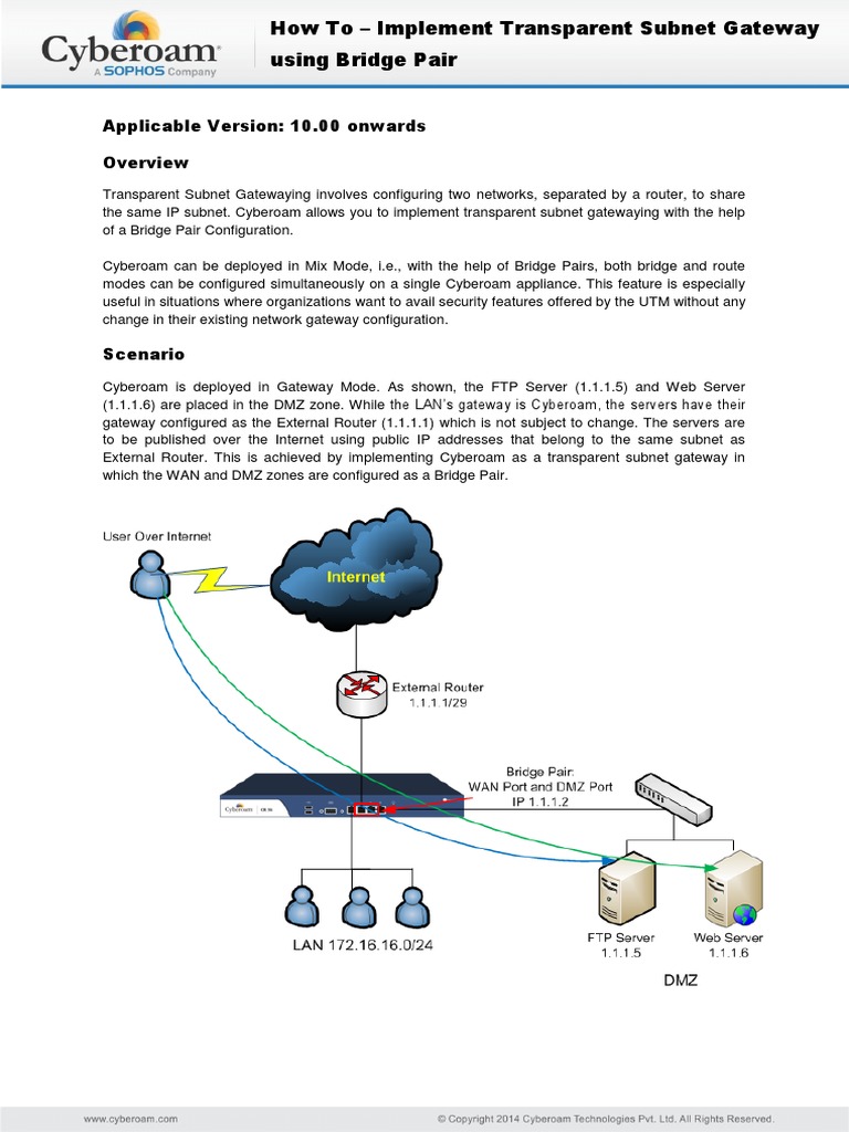 Sophos Firewall: Implement Transparent Subnet Gateways Using Proxy Arp ...