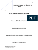 Determinacion de Hierro en Los Alimentos