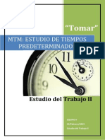 Estudio de tiempos predeterminados MTM para el movimiento TOMAR