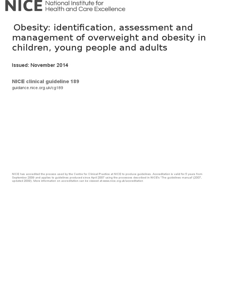 Obesity Management Guidelines for All Ages | PDF | Bariatric Surgery ...