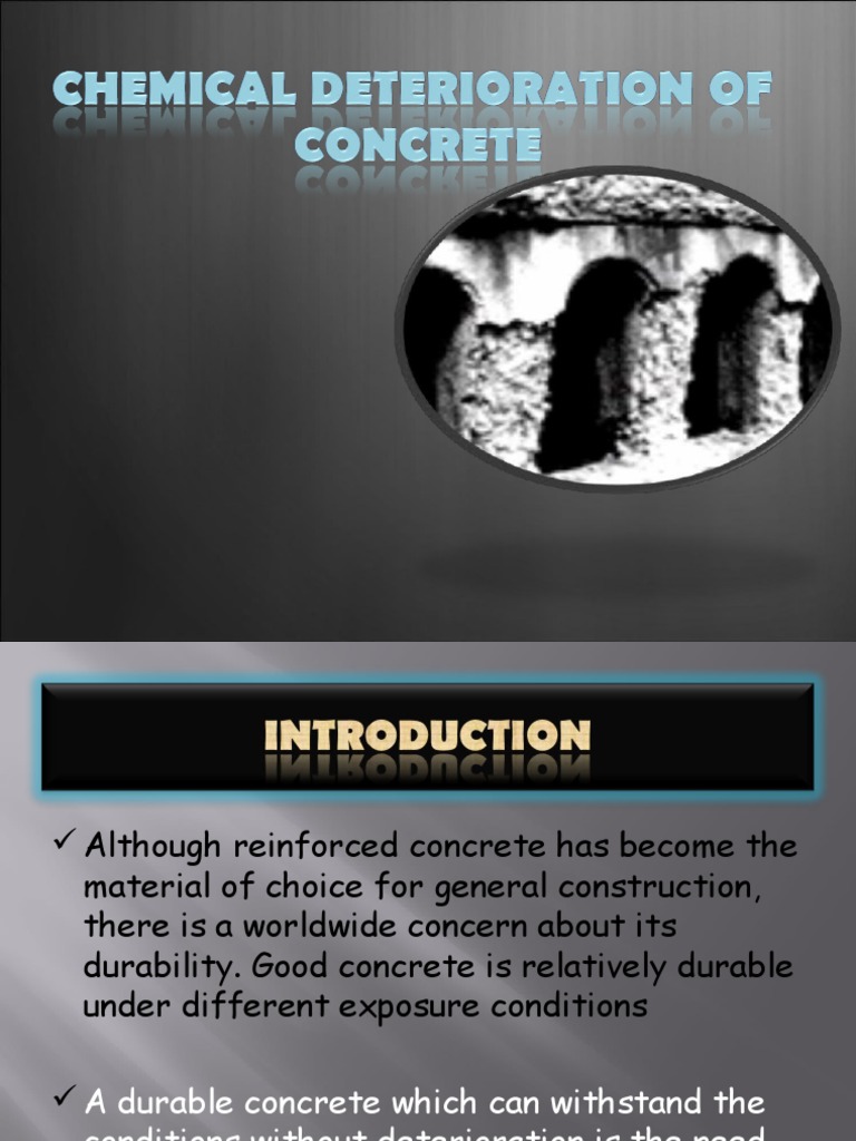 Chemical Deterioration of Concrete | PDF | Concrete | Corrosion