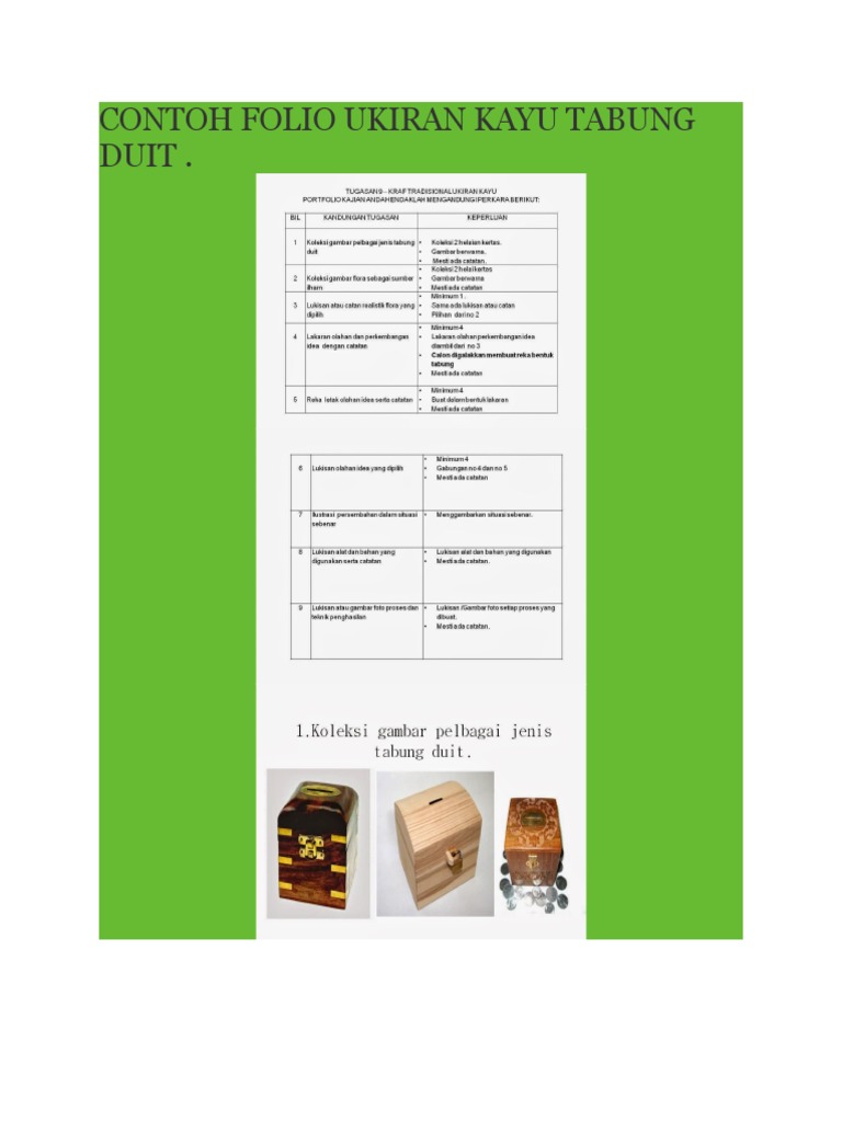 Contoh Folio Ukiran Kayu Tabung Duit Contoh Folio Ukiran Kayu Tabung Duit