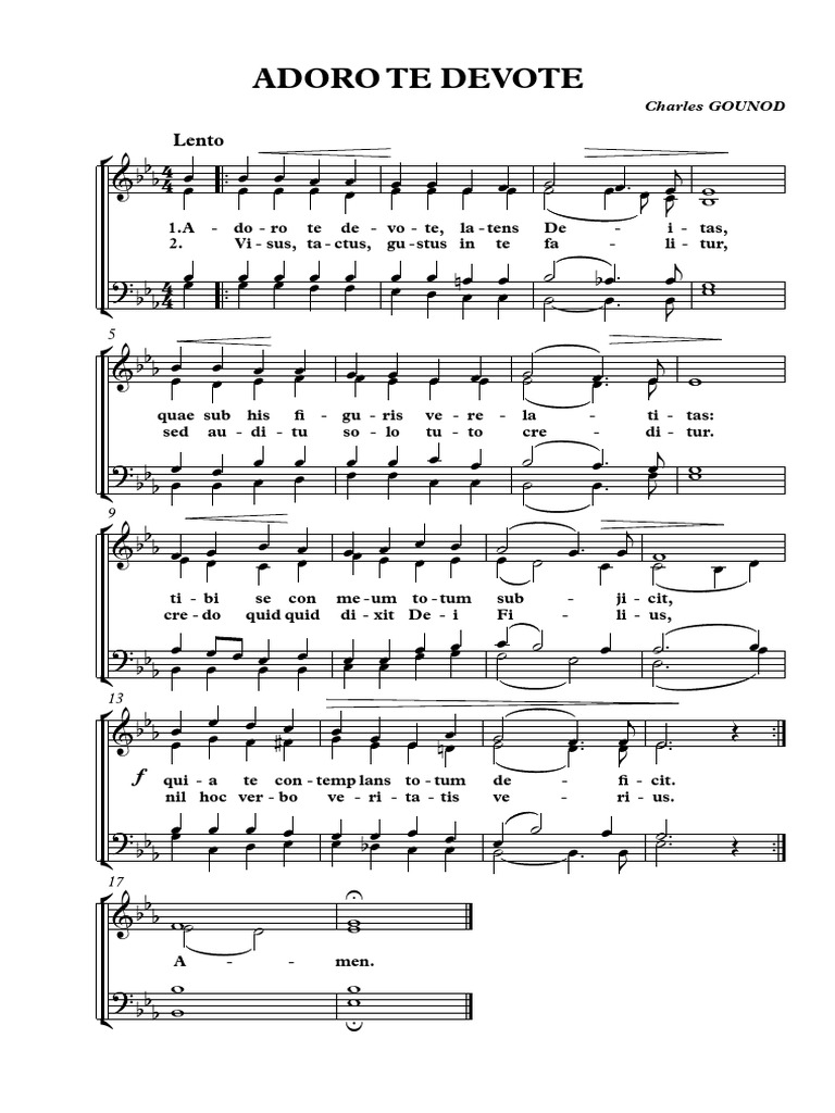 Adoro Te Devote Satb Gounod