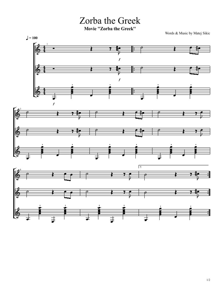 Zorba the Greek Easy Performing Arts Entertainment