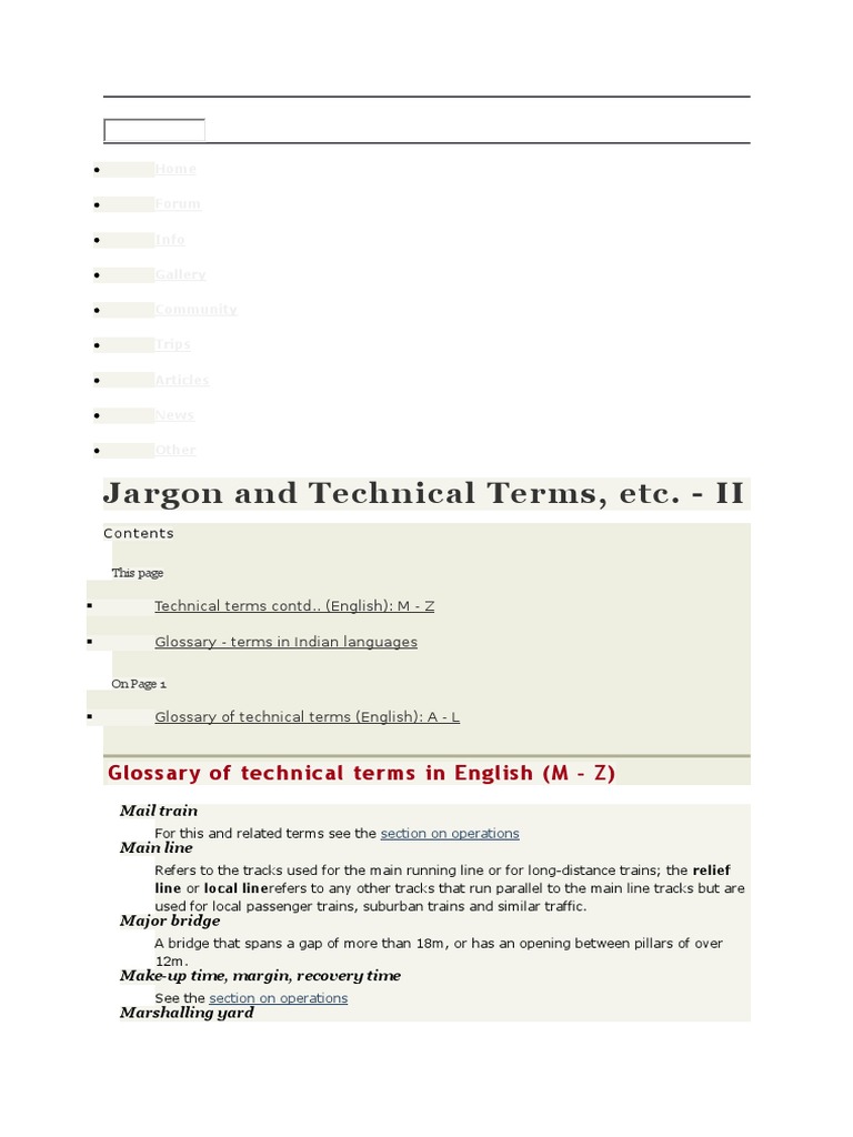 Rail Terminology Train Train Station
