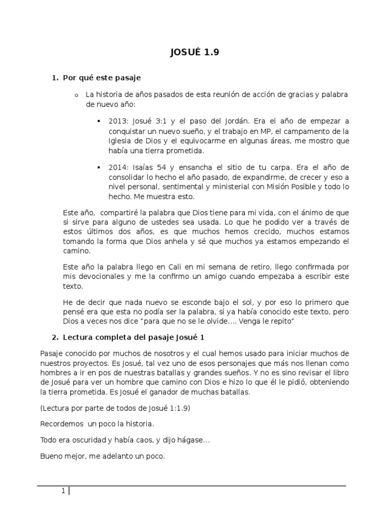 Reflexiones sobre Josué 1:9 | PDF | Moisés | Joshua