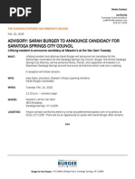 Download Sarah Burger to announce candidacy for Saratoga Springs City Council by Relentless Awareness SN256369275 doc pdf