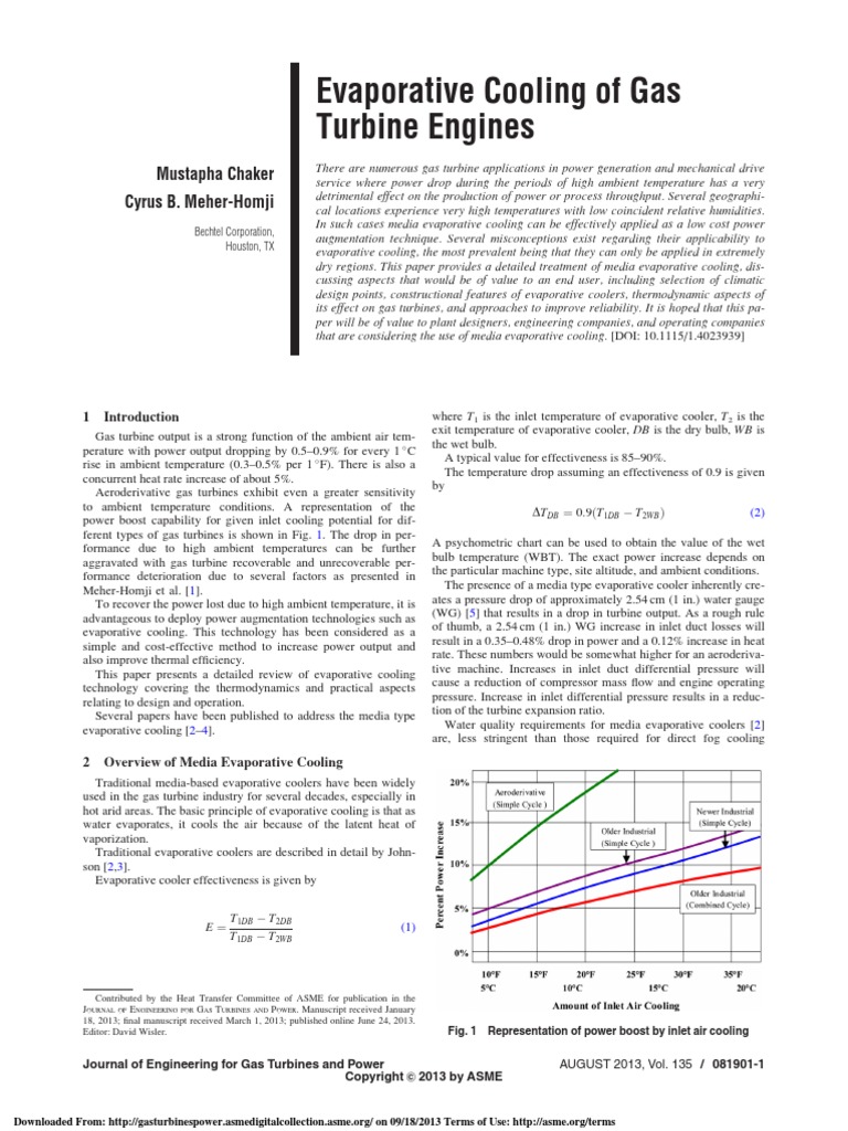1 Chaker Evaporative Cooling of Gas Turbine Engines PDF Relative