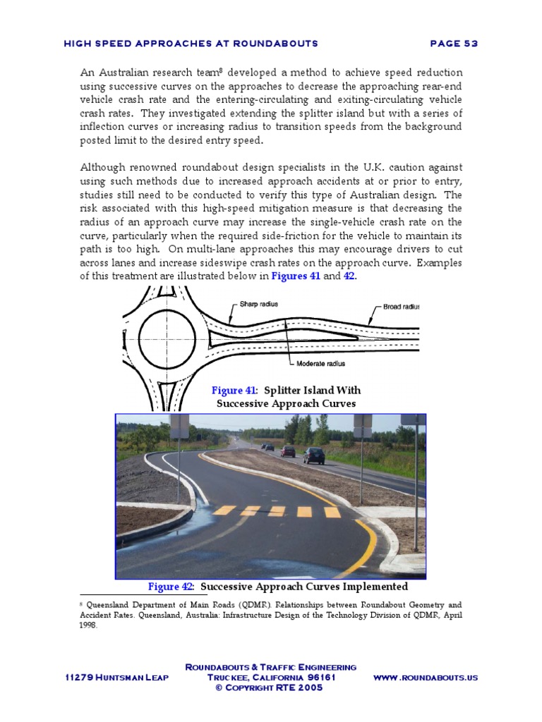 Figures 41 42: High Speed Approaches at Roundabouts | PDF | Technology ...