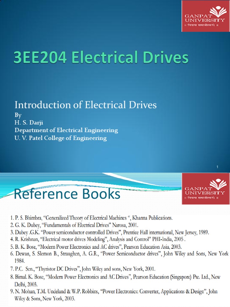Fundamentals of Electrical Drives | PDF | Steady State | Electric Motor