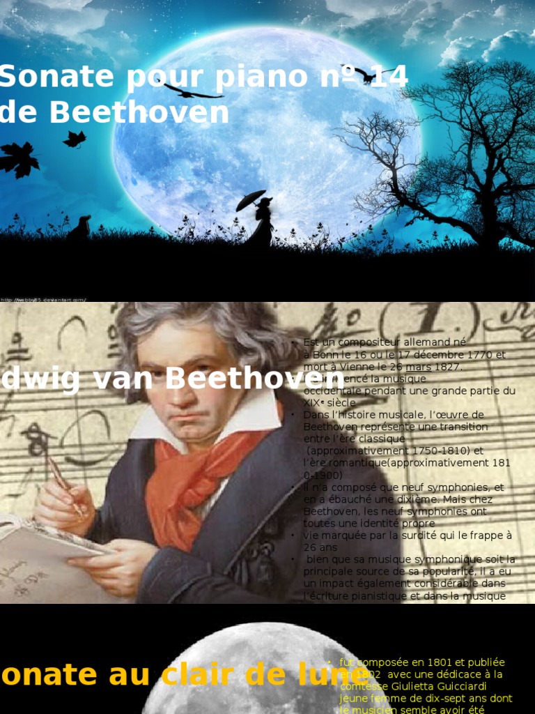 La sonate claire de la lune Ludwig van Beethoven Musique classique