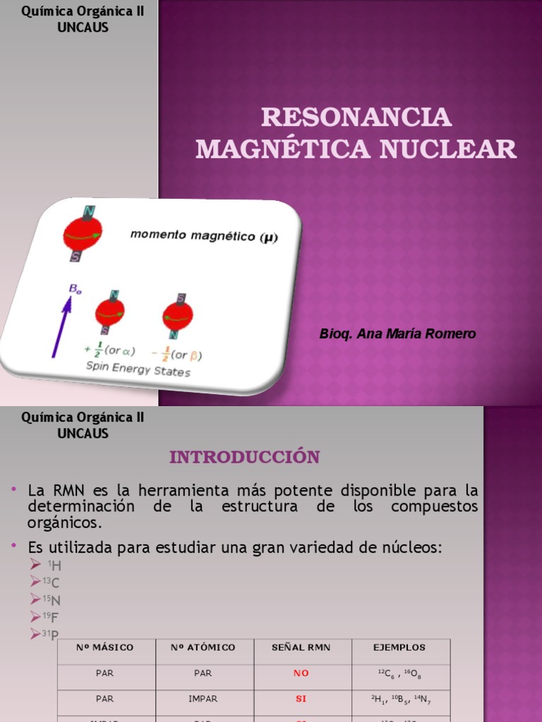 Resonancia Magnética Nuclear Resonancia magnética nuclear Núcleo