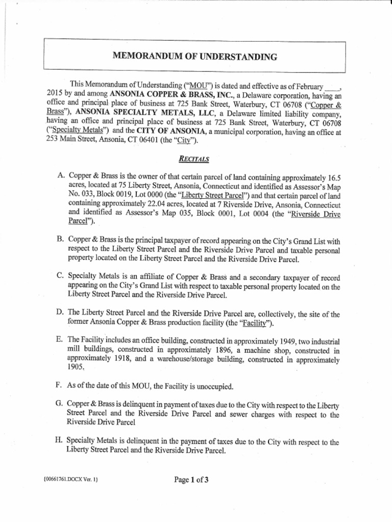 Ansonia Copper and Brass Phase II PDF Invoice Taxes