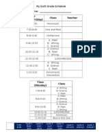 My Sixth Grade Schedule