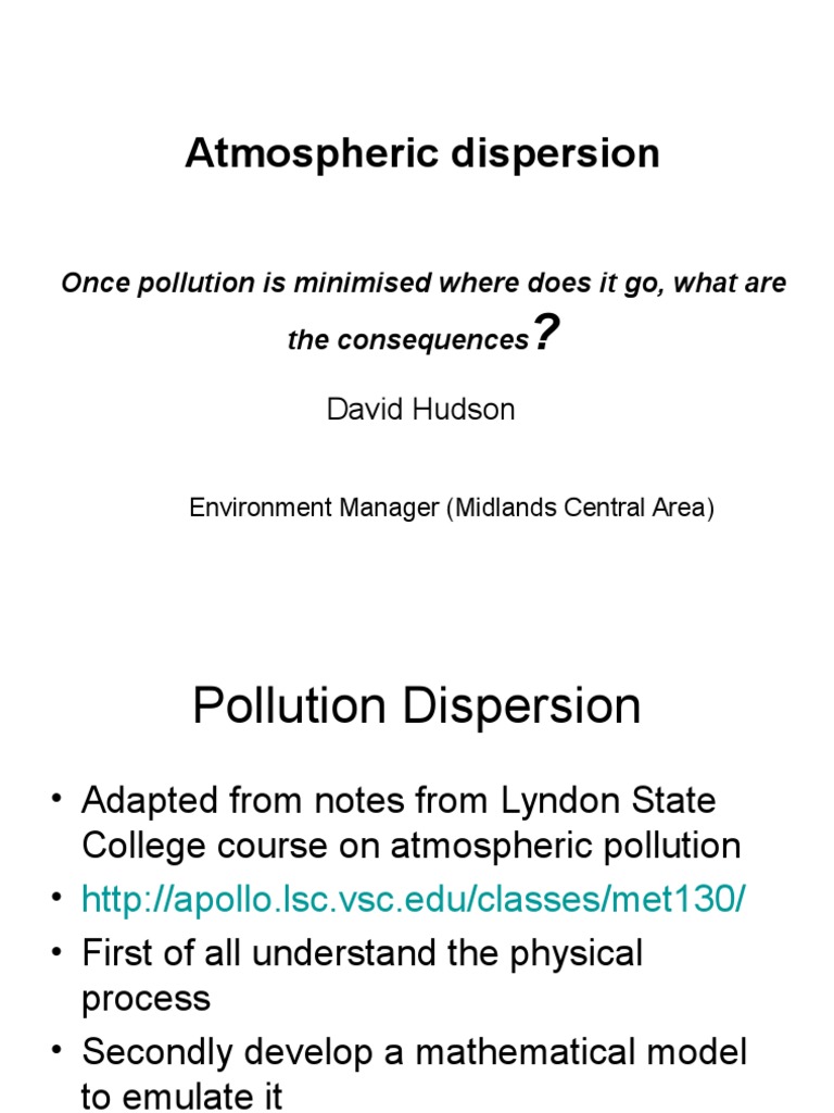 Understanding Atmospheric Dispersion | PDF | Chimney | Smoke