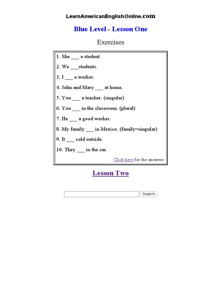 Blue Level Lesson One: Exercises | PDF | Language Arts & Discipline ...