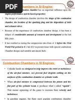 Combustion Chambers in SI Engines