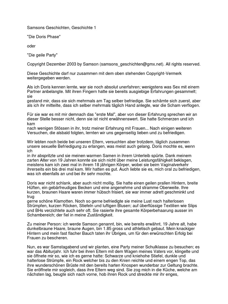 frau beim sex befriedigen Die Doris-Phase PDF