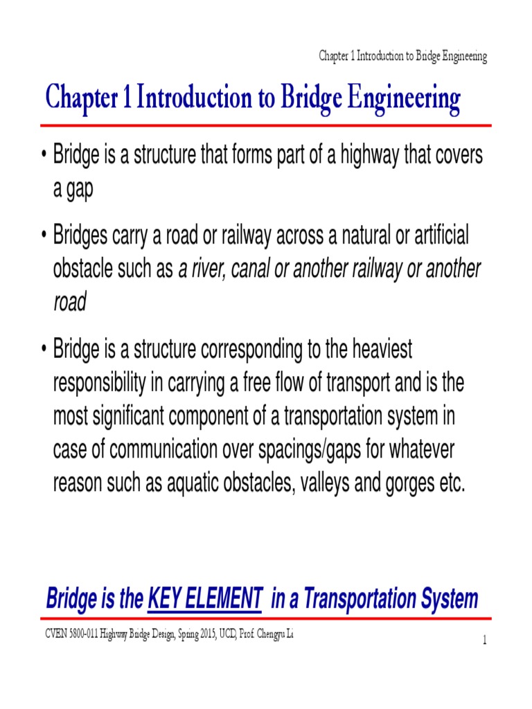 Chapter 1 Introduction To Bridge Engineering PDF Bridge Beam