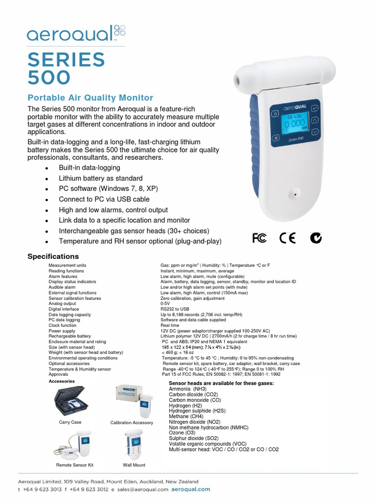 Aeroqual Series 500 Air Quality Monitor | PDF