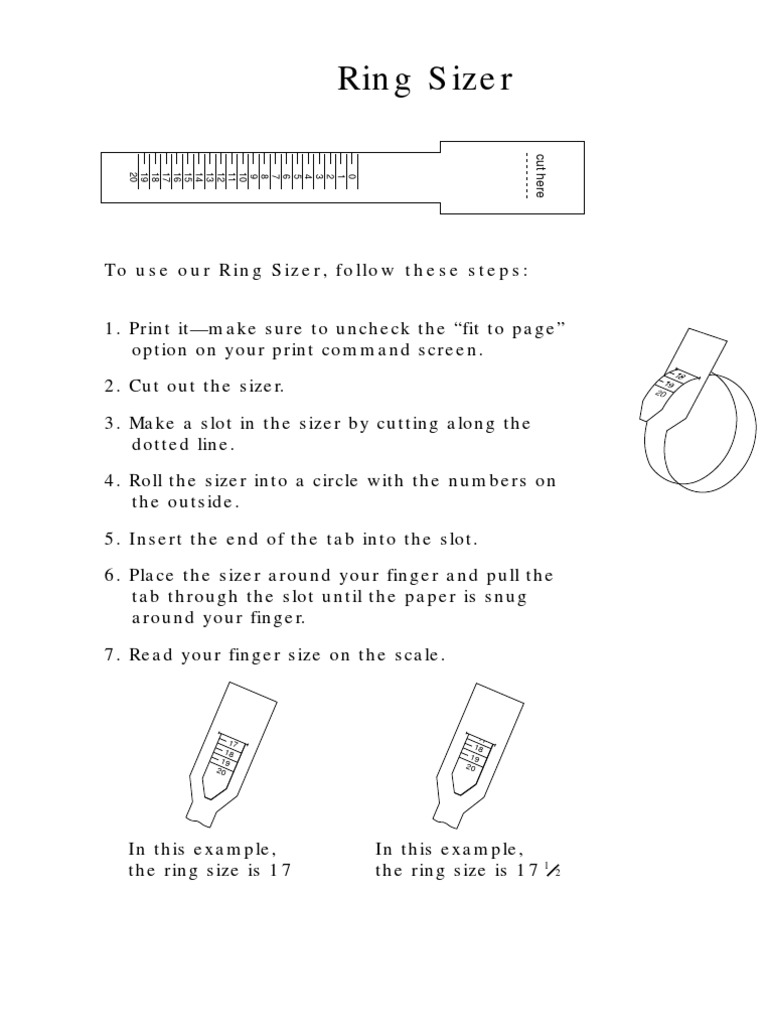 How to Use a Printable Ring Sizer | PDF | Home & Garden | Business