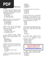 Current Affair Compendium: February 2014: For Current Affair/ GK and Aptitude Materials Visit