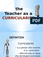 Teacher as a Curricularist - The Roles of a Curriculum Developer