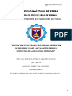 Aplicación de software libre para la estimación de recursos y evaluación de reservas minerales