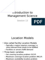 Introduction To Management Science: Session 13