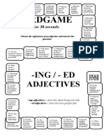 Adjectives - Ing / - Ed Board Game