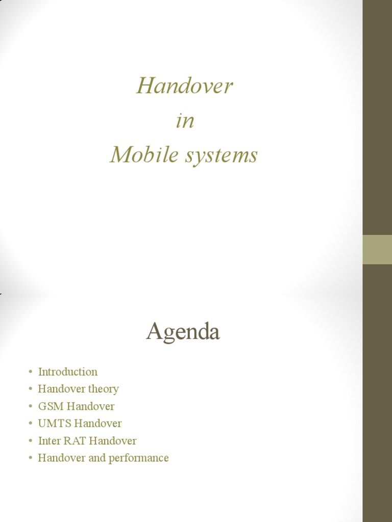 Basics Handover PDF | PDF | Computer Networking | Radio Technology