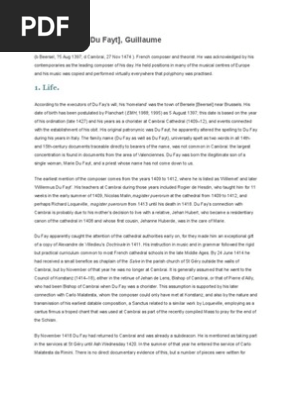 Guillaume Dufay Pdf Pope Entertainment General