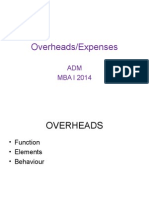 Overheads/Expenses: ADM MBA I 2014