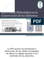 Aplicación de La Alta Presión Hidrostática - en La Conservación de Alimentos