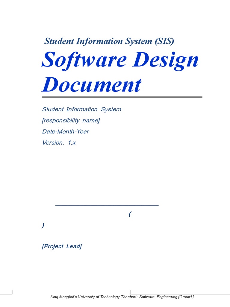 Software Design Document: Student Information System (SIS) | PDF ...