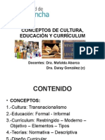 u.1. Cultura, Educación, Currículum