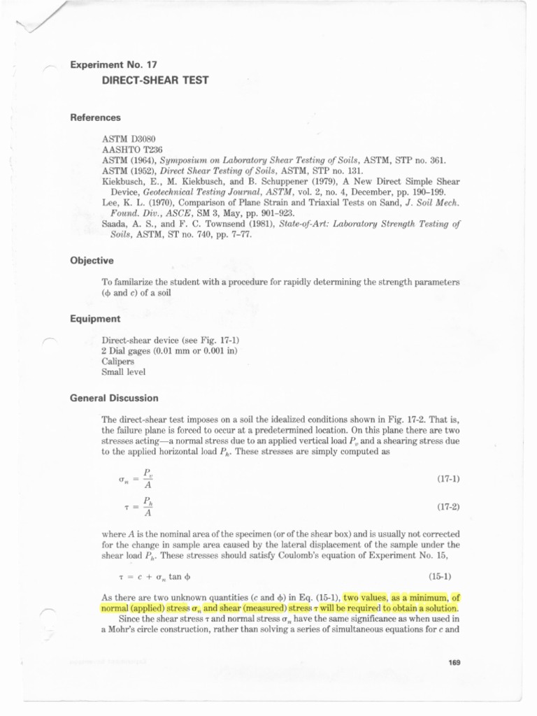 Direct Shear Lab Testing Stress (Mechanics) Soil
