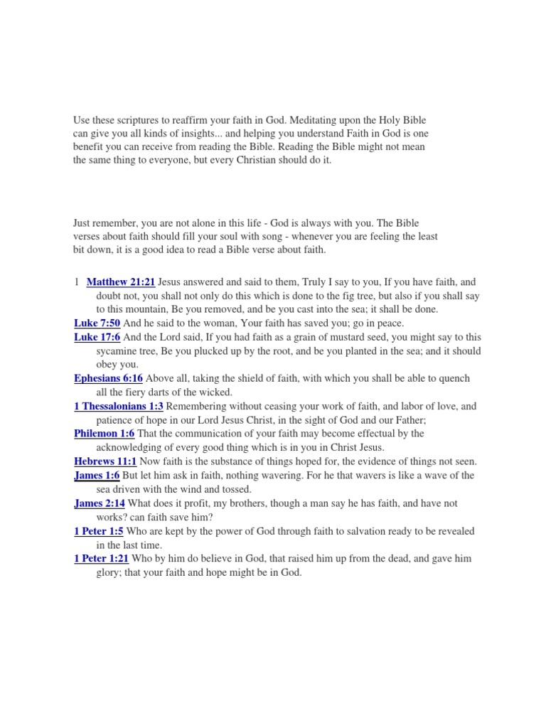 Scriptures to Strengthen Your Faith | PDF